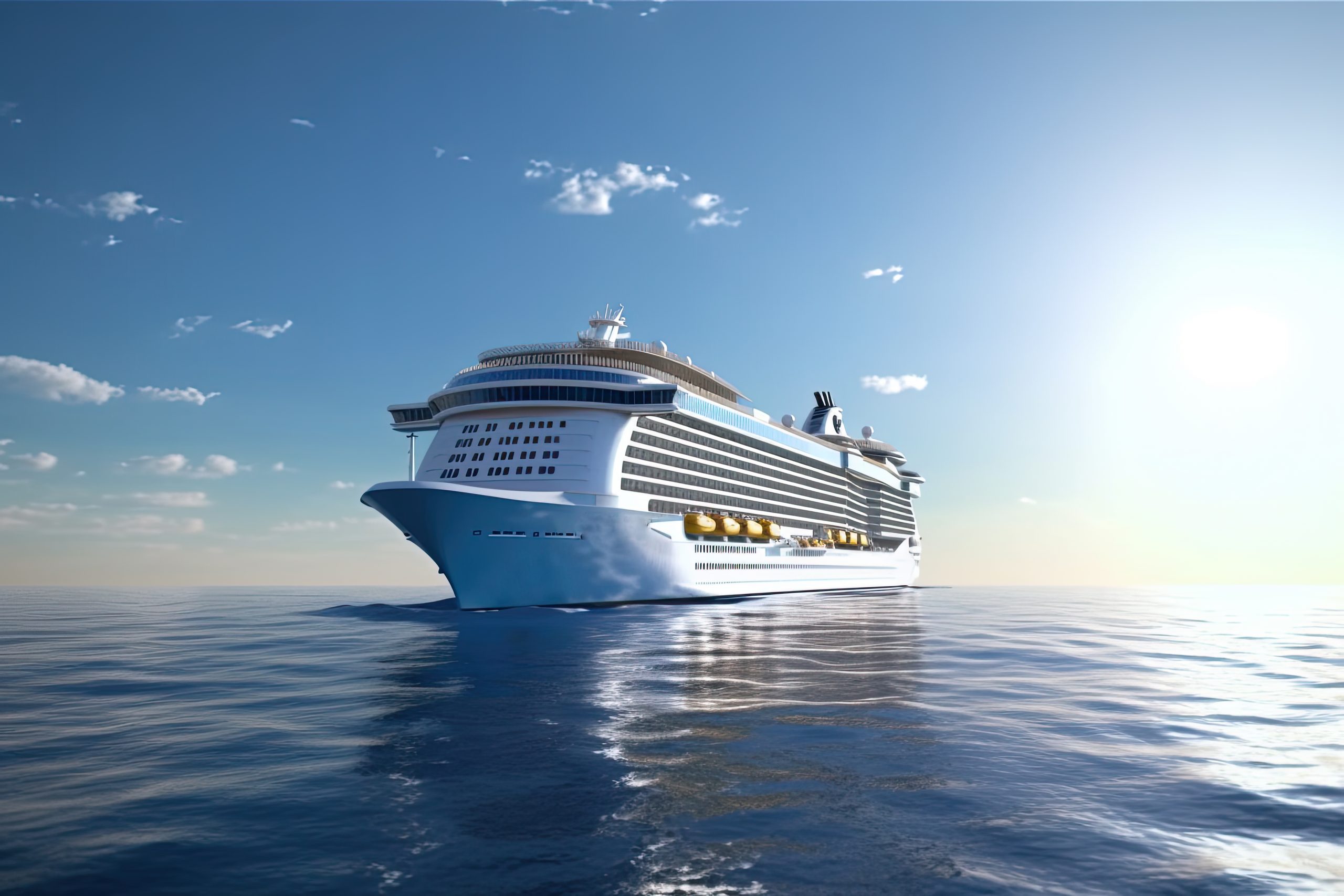 Kreuzfahrtschiff auf offenem Meer bei Sonnenaufgang – Symbolbild für technische SEO-Optimierung und langfristige Sichtbarkeitsstrategien der komenci GmbH im digitalen Ozean.